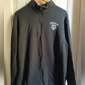Champion Elite 1/4 Zip Texas A&M Knit Sherpa Lined Collar Sweater Men’s XL Aggie